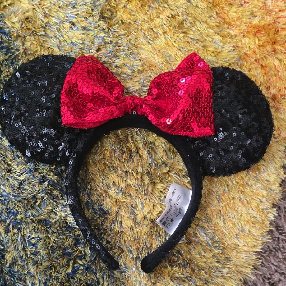 Disney Black and Red Minnie Mouse Sequin Headband